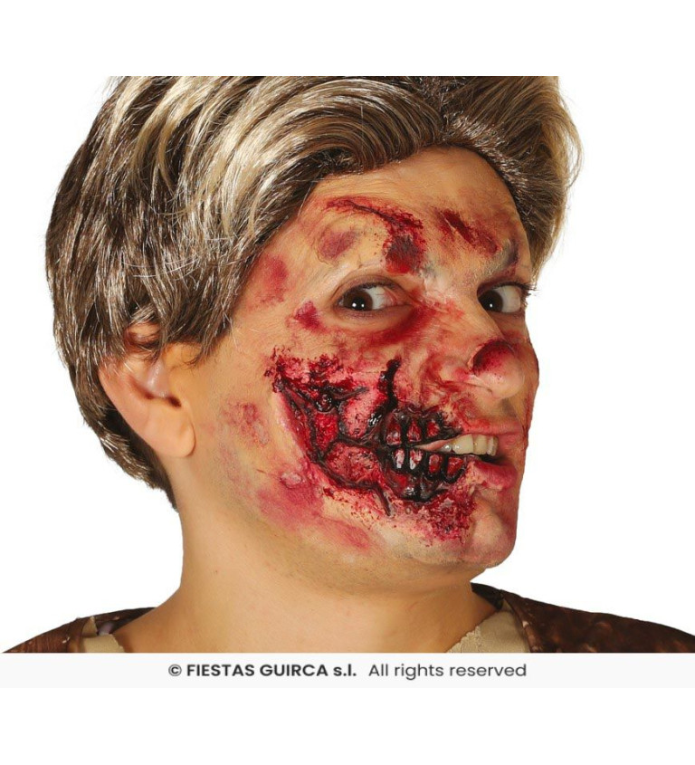Latexová jizva - půlka obličeje