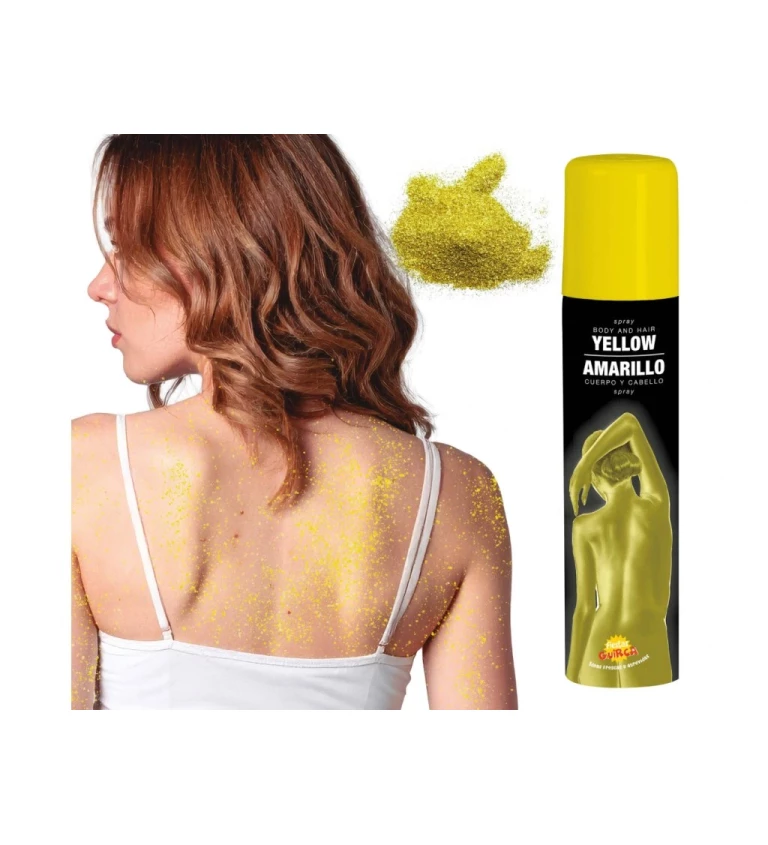 Sprej na vlasy a tělo žlutý