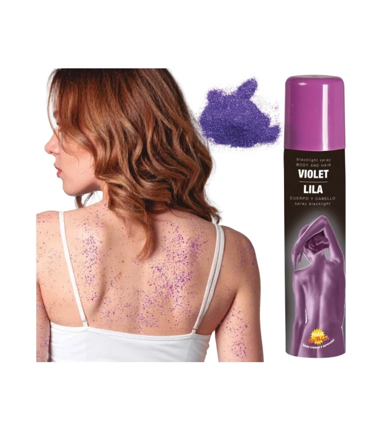 Sprej na vlasy a tělo fialový