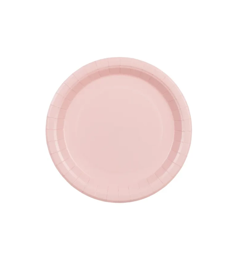 Papírové talířky světle růžové