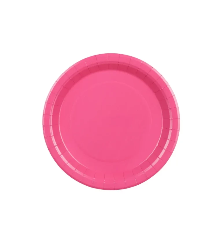 Papírové talířky tmavě růžové