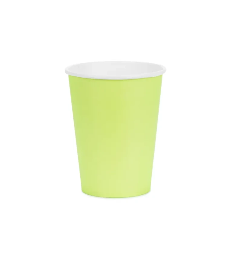 Papírové kelímky světle zelené