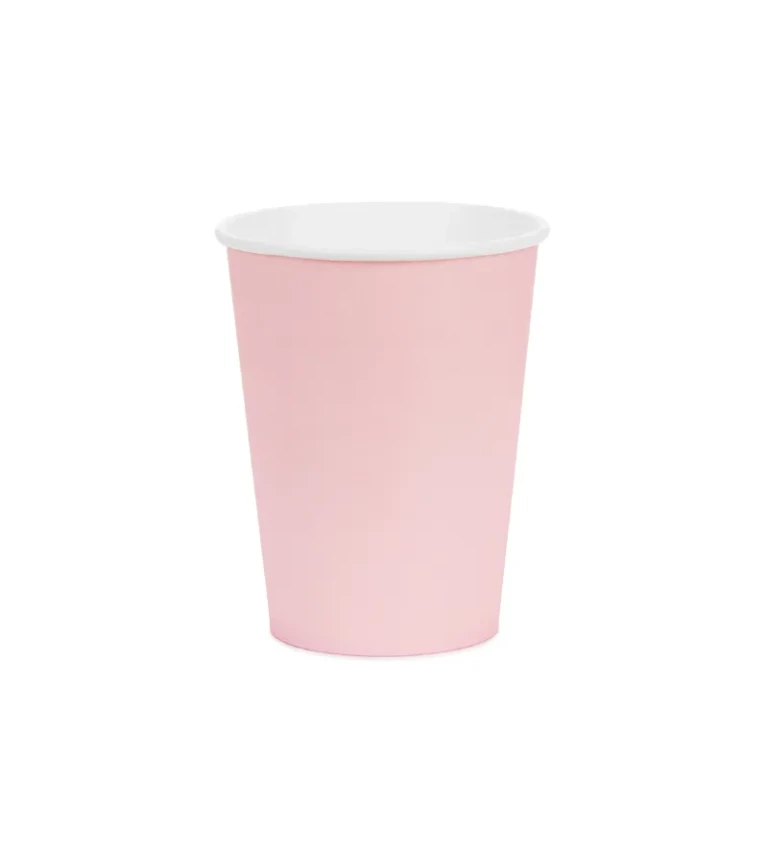 Papírové kelímky světle růžové