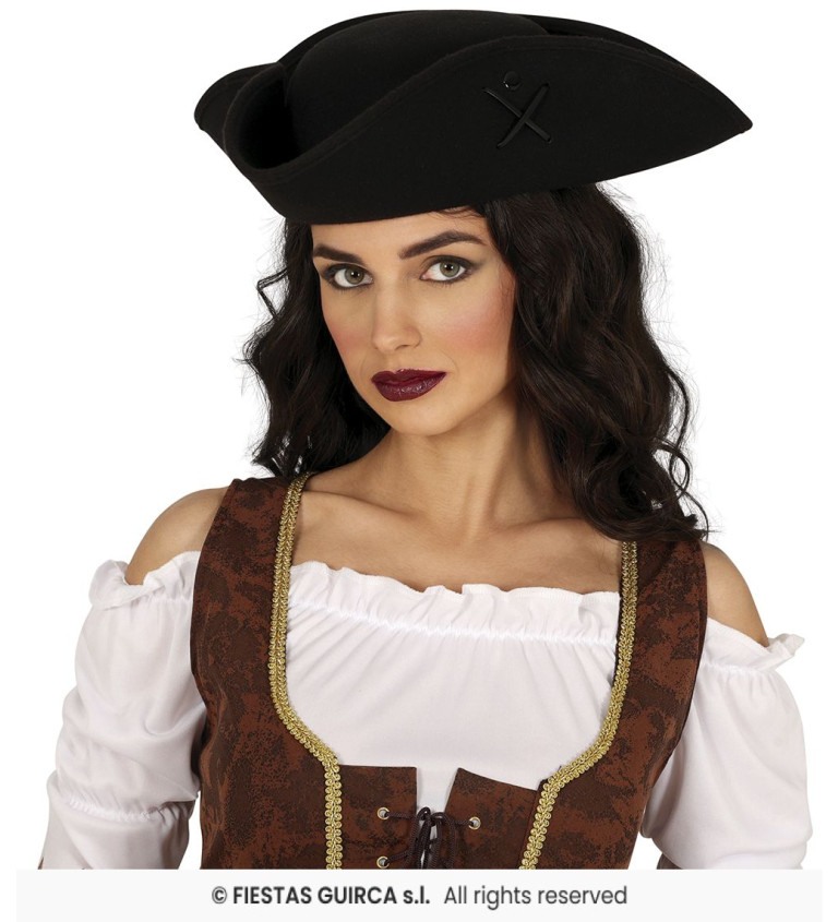 Pirátský klobouk černý