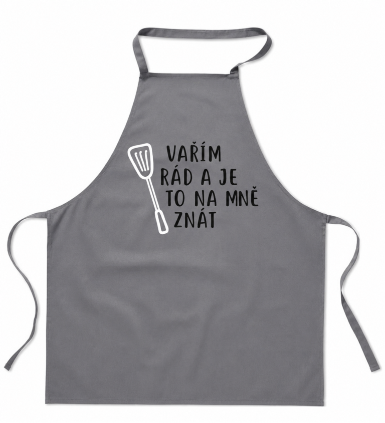 Zástěra šedá Vařím rád a je to na mně znát