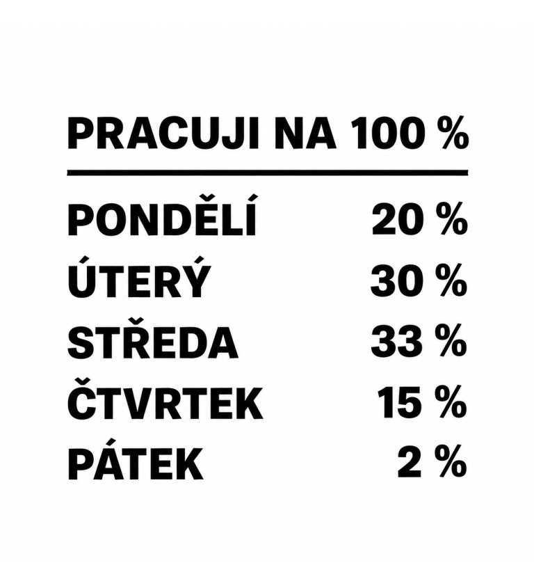 Nažehlovací nápis Pracuji na 100 %