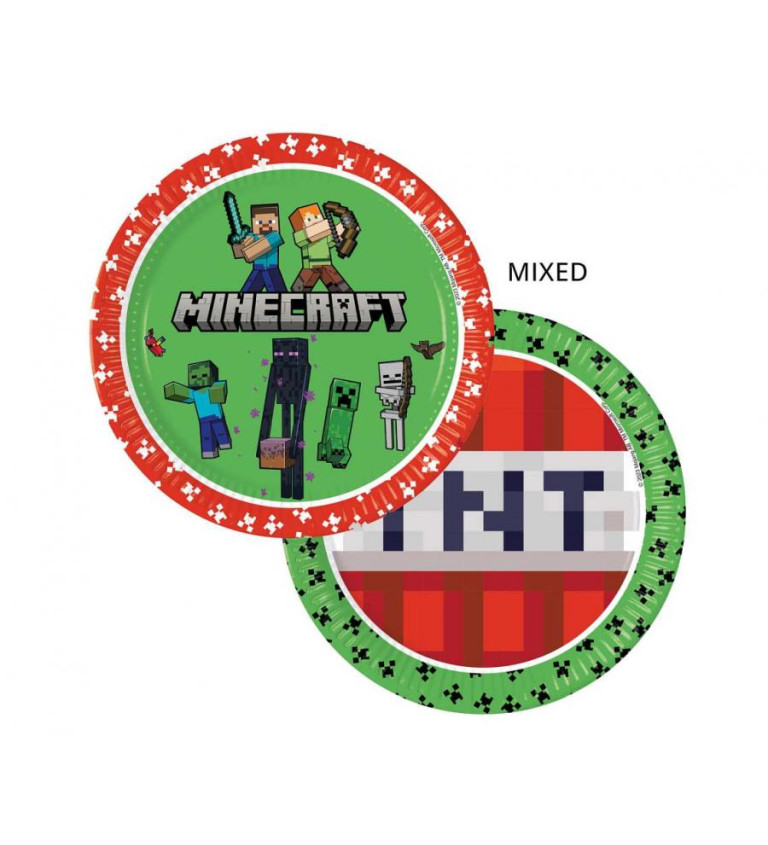 Papírové talíře Minecraft