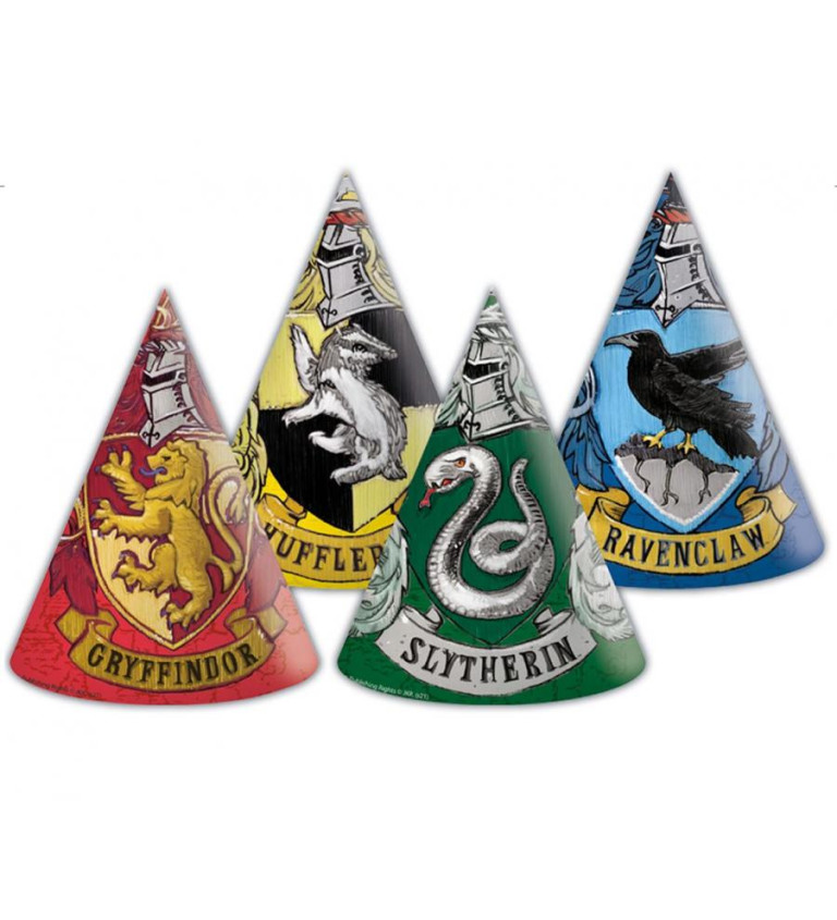 Papírové čepice Harry Potter Hogwarts Houses