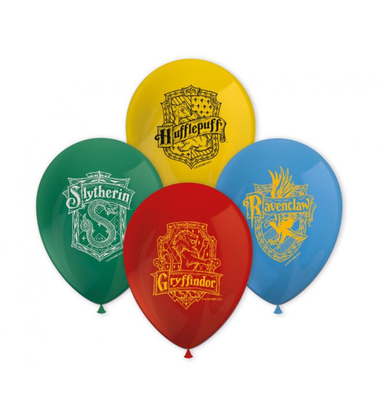 Sada latexových balónků Harry Potter Hogwarts Houses 8 ks 28 cm