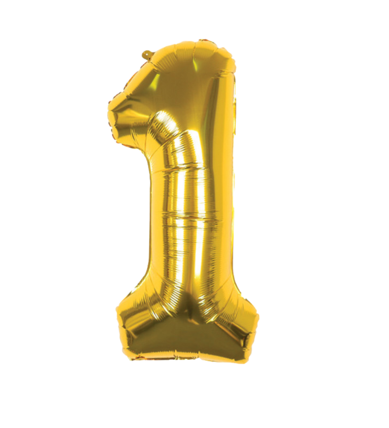 Fóliový balónek číslo 1 zlaté 88 cm