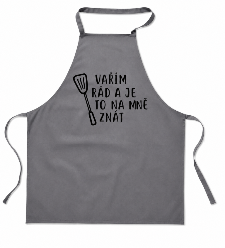 Zástěra šedá Vařím rád a je to na mně znát